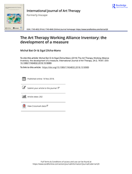 The Art Therapy Working Alliance Inventory: the Development of a Measure