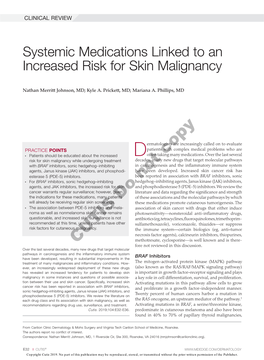 Systemic Medications Linked to an Increased Risk for Skin Malignancy