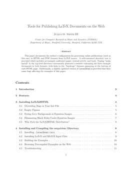 Tools for Publishing Latex Documents on the Web