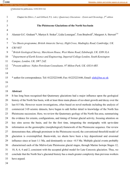Pleistocene Glaciations of the North Sea Basin 4 5 Alastair G.C