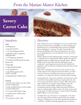 Carrot Cake Recipe