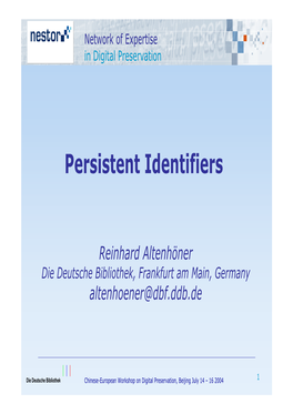 Persistent Identifiers