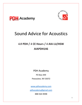 Sound Advice for Acoustics