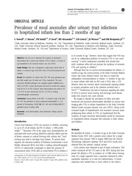 Prevalence of Renal Anomalies After Urinary Tract Infections in Hospitalized Infants Less Than 2 Months of Age