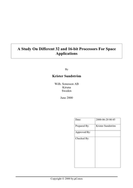 A Study on Different 32 and 16-Bit Processors for Space Applications