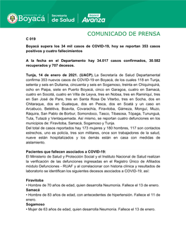 Comunicado De Prensa C 019