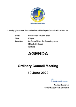 Council Agenda – 10 June 2020