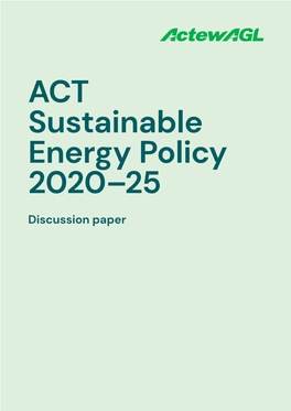 ACT Sustainable Energy Policy 2020–25