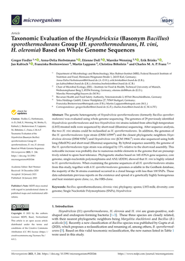 (Basonym Bacillus) Sporothermodurans Group (H