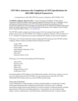 Joint CFP2 Press Release