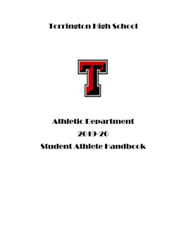 Torrington High School Athletic Department 2019-20 Student Athlete Handbook