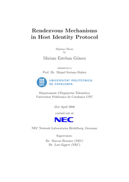 Rendezvous Mechanisms in Host Identity Protocol