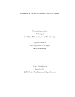 Radiation Recoil Effects on the Dynamical Evolution of Asteroids A