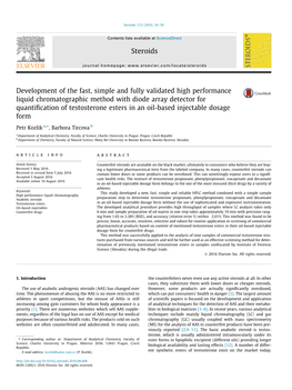 Development of the Fast, Simple and Fully Validated High Performance Liquid Chromatographic Method with Diode Array Detector