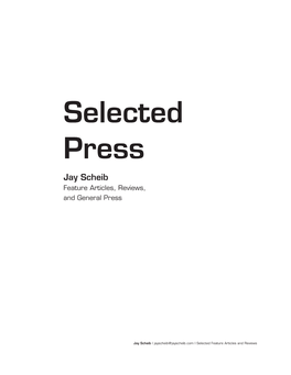 Selected Press Jay Scheib