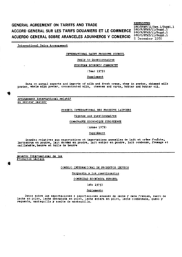 General Agreement on Tariffs and Trade Accord General Sur Les Tarifs Douaniers Et Le Commerce Sw/P/Mîï/U/Sïiî Acuerdo Genera