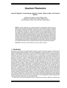 Quantum Plasmonics