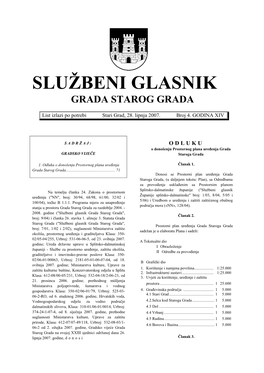 Službeni Glasnik Grada Starog Grada