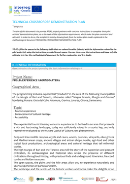 TECHNICAL CROSSBORDER DEMONSTRATION PLAN Template