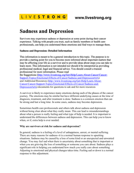 Sadness and Depression