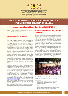 Local Government Councils' Performance and Public