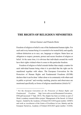 1 the Rights of Religious Minorities