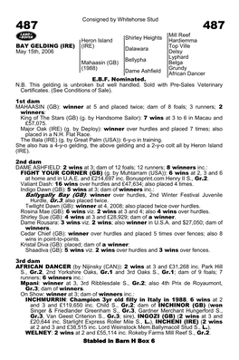 Consigned by Whitehorse Stud Shirley Heights Mill Reef