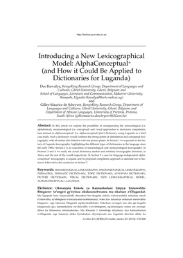 Introducing a New Lexicographical Model: Alphaconceptual+