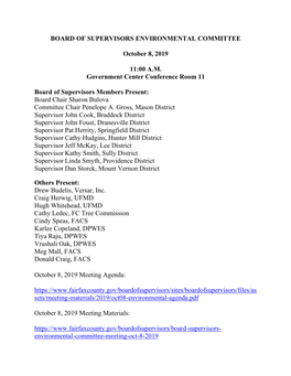 Board of Supervisors Environmental Committee