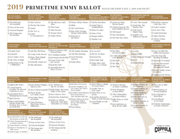 Primetime Emmy Ballot Watch the Emmy's