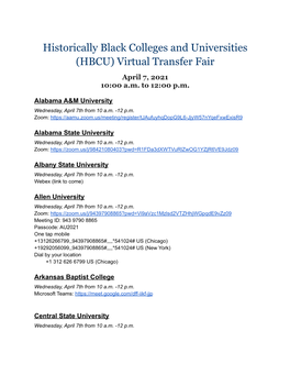 HBCU Fair Access Links