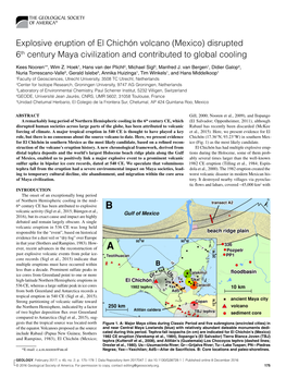 Explosive Eruption of El Chichón Volcano (Mexico) Disrupted 6Th Century Maya Civilization and Contributed to Global Cooling