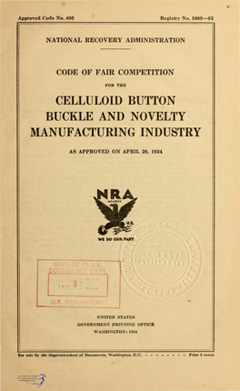 Celluloid Button Buckle and Novelty Manufacturing Industry