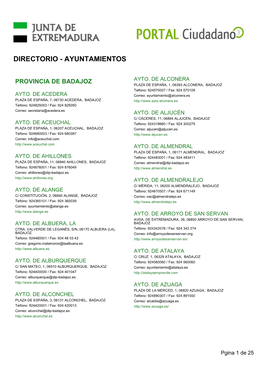 Directorio - Ayuntamientos