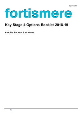 Key Stage 4 Options Booklet 2018-19