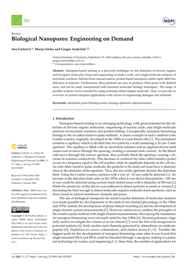 Biological Nanopores: Engineering on Demand