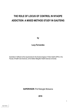 The Role of Locus of Control in Nyaope Addiction: a Mixed Method Study in Gauteng