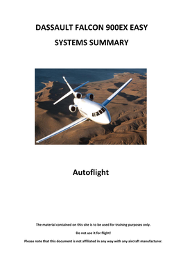 DASSAULT FALCON 900EX EASY SYSTEMS SUMMARY Autoflight