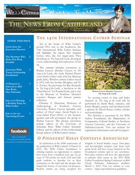 THE NEWS from CATHERLAND Volume 2, Issue 3 November 2012