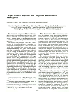 Large Vestibular Aqueduct and Congenital Sensorineural Hearing Loss