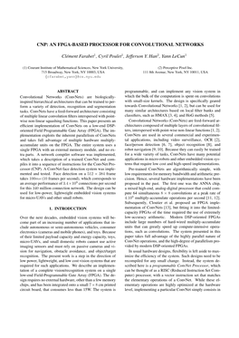 Cnp: an Fpga-Based Processor for Convolutional Networks