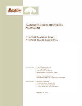 Paleontological Resources Assessment