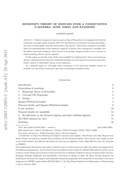 Arxiv:2003.12003V3 [Math.AT] 20 Apr 2021