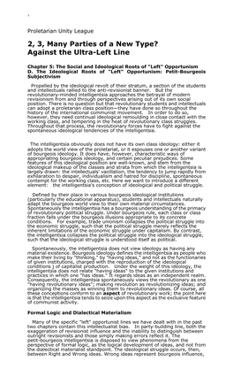 Petit-Bourgeois Subjectivism Propelled by the Ideological Revolt of Their Stratum, a Section of the Students and Intellectuals Rallied to the Anti-Revisionist Banner