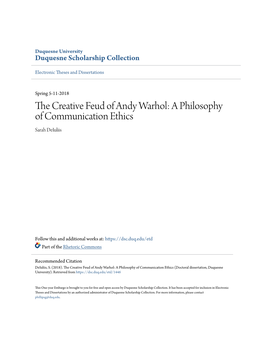 The Creative Feud of Andy Warhol: a Philosophy of Communication Ethics”