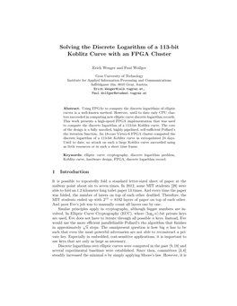 Solving the Discrete Logarithm of a 113-Bit Koblitz Curve with an FPGA Cluster