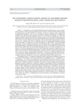 Relationships Among North American Songbird Trends, Habitat Fragmentation, and Landscape Occupancy