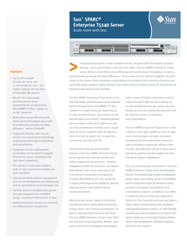 Sun SPARC Enterprise T5140 Server Datasheet