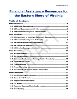 Financial Assistance Resources for the Eastern Shore of Virginia