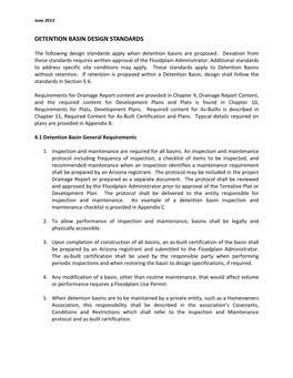 Detention Basin Design Standards